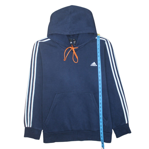 Adidas Mens Blue 2XL Pullover Hoodie Logo Sportswear Fleece