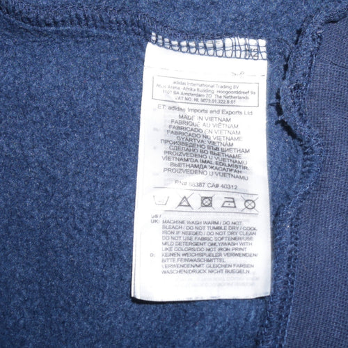 Adidas Mens Blue 2XL Pullover Hoodie Logo Sportswear Fleece