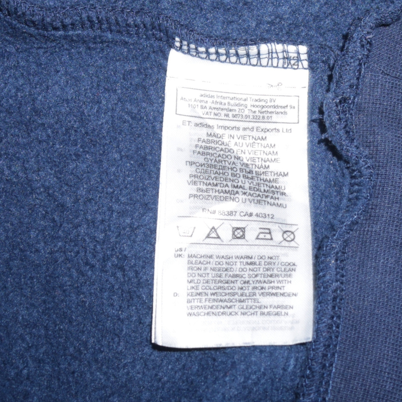 Adidas Mens Blue 2XL Pullover Hoodie Logo Sportswear Fleece