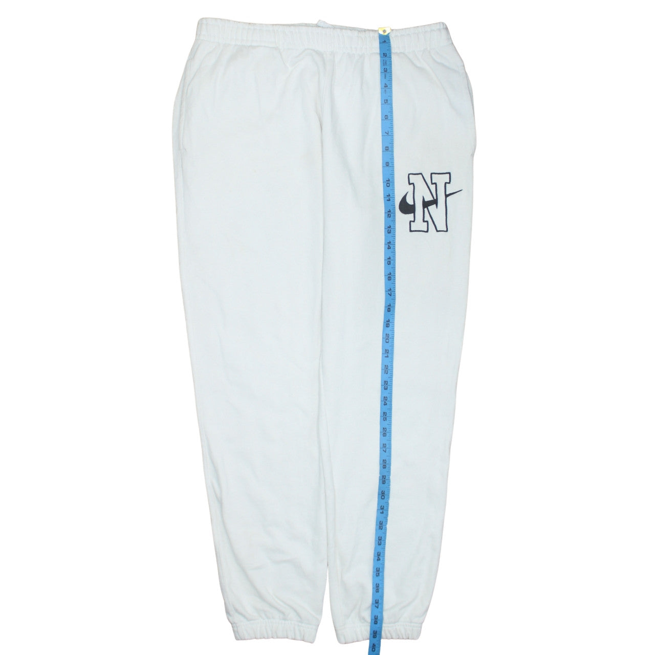 Nike Women White Standard Fit Sweatpants L Cotton Joggers