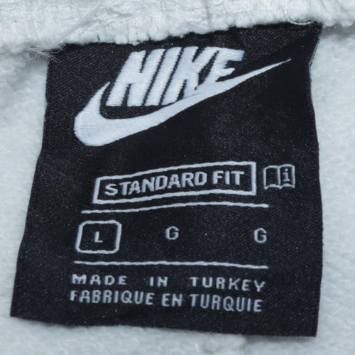 Nike Women White Standard Fit Sweatpants L Cotton Joggers