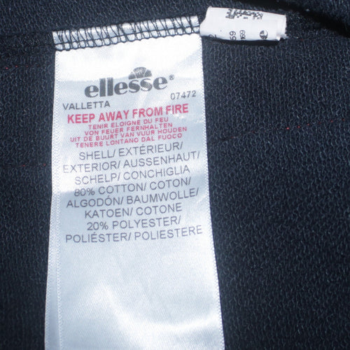 Ellesse Womens Black Jogger Trousers Size 10 Elastic Waist Fleece