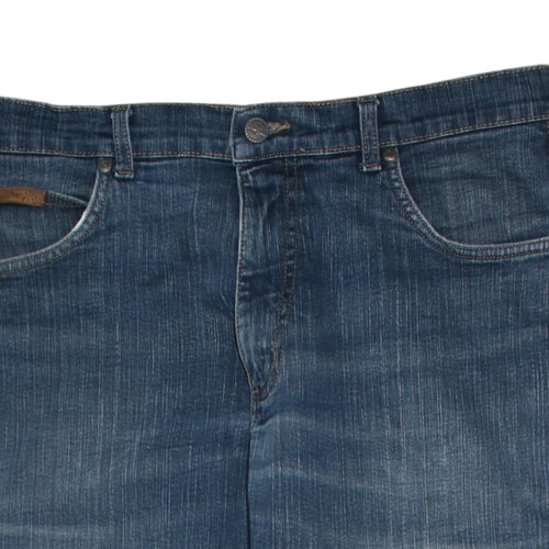 Wrangler Men's Blue 34x32 Straight Fit Stretch Denim Jeans