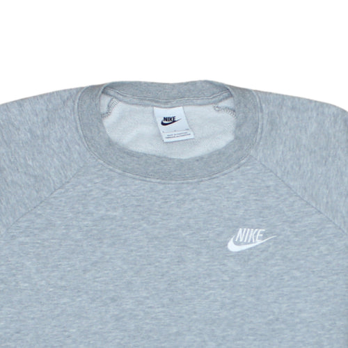 Nike Men's Grey Crew Neck Pullover Fleece Sweatshirt S