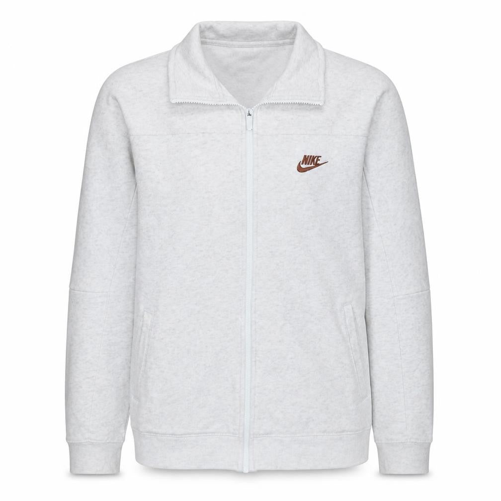 Front view of Nike men’s grey full zip sweatshirt medium classic logo