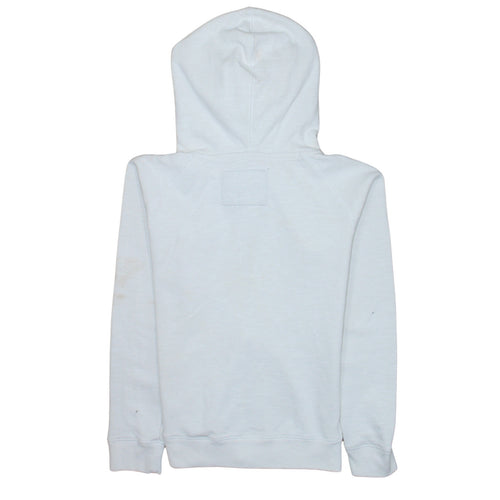 Diesel Mens White Full Zip Hoodie Small Vintage Track & Field Style