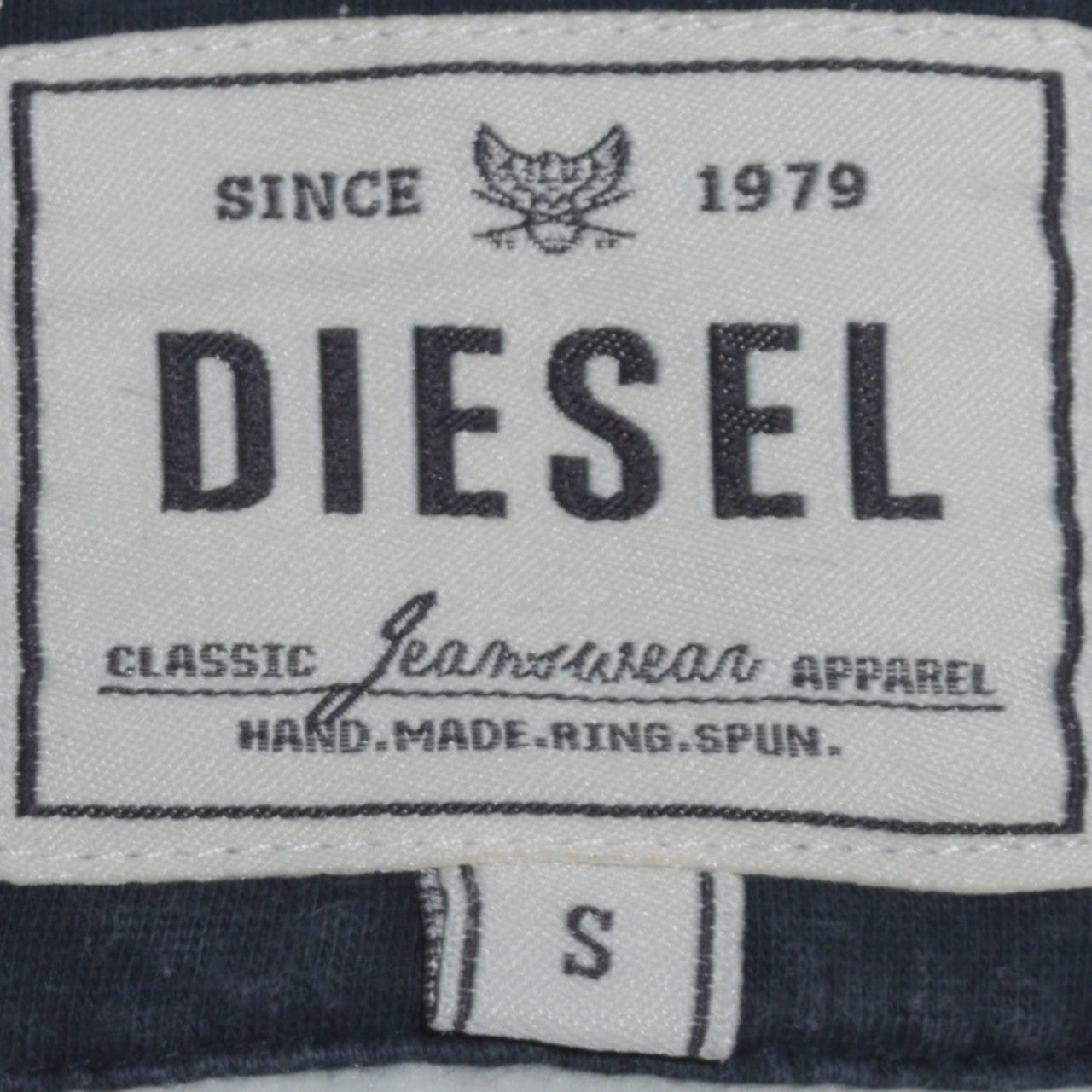 Diesel Mens White Full Zip Hoodie Small Vintage Track & Field Style