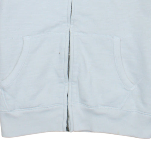 Diesel Mens White Full Zip Hoodie Small Vintage Track & Field Style