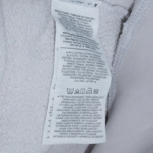 Nike Women’s Beige & White Colourblock Loose Fit Sweatshirt Size S