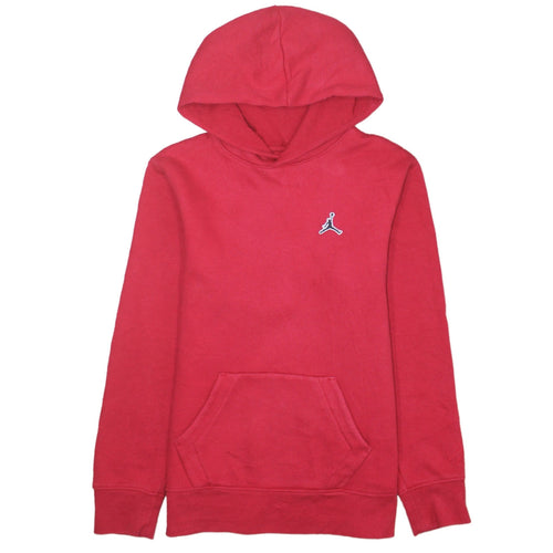 Jordan Boys Red Pullover Hoodie 12-13 Years Classic Fleece Jumpman Logo