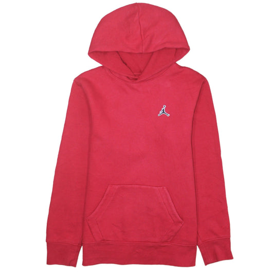 Jordan Boys Red Pullover Hoodie 12-13 Years Classic Fleece Jumpman Logo