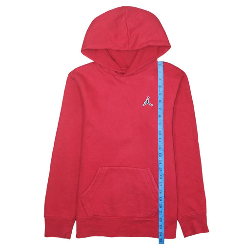 Jordan Boys Red Pullover Hoodie 12-13 Years Classic Fleece Jumpman Logo