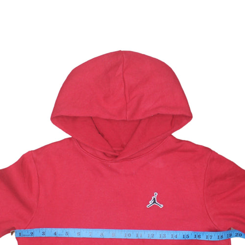 Jordan Boys Red Pullover Hoodie 12-13 Years Classic Fleece Jumpman Logo
