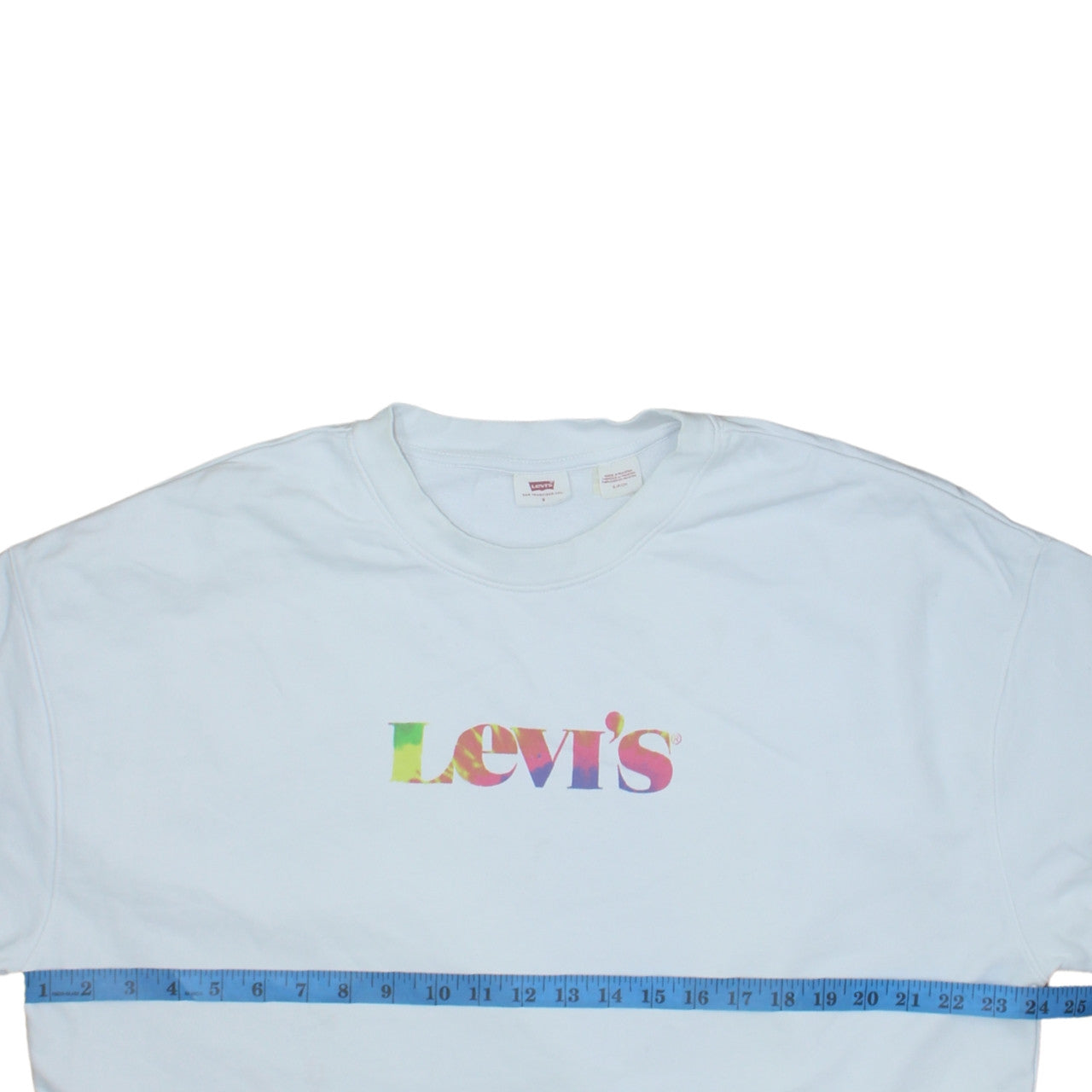 Levi's Womens White Small Pullover Sweatshirt Crew Neck Logo Print