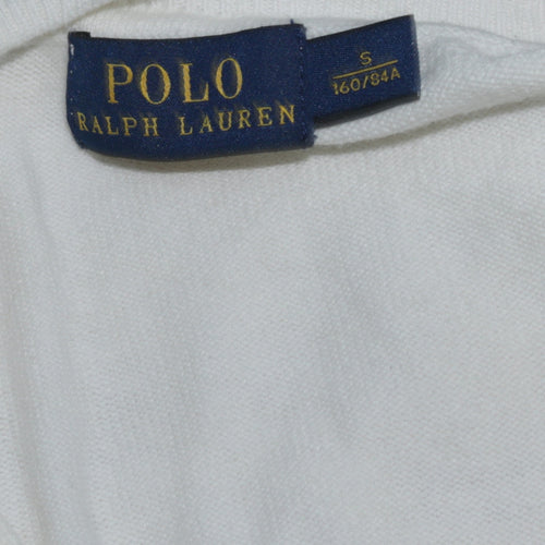 Polo Ralph Lauren Men's White Cotton V-Neck Jumper Size S