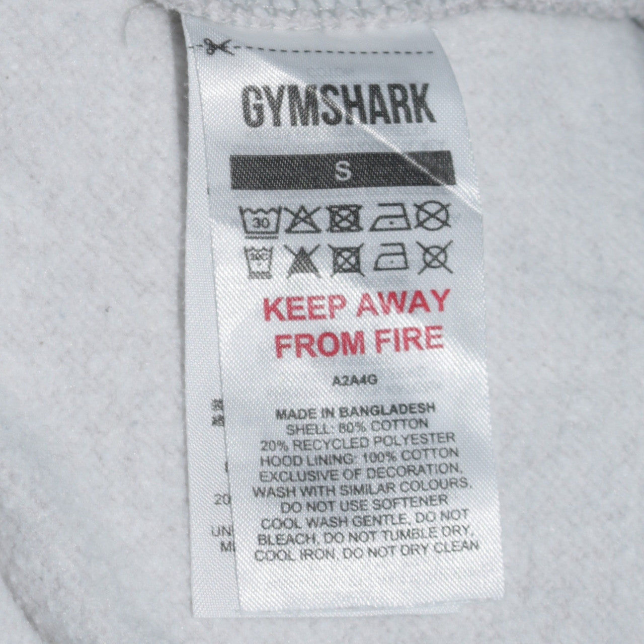 Gymshark Men's Grey Pullover Hoodie Size S Regular Fit