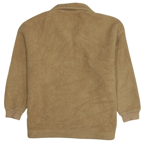Puma Womens Beige Fleece 1/4 Zip Pullover Sweatshirt Size S