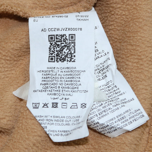 Puma Womens Beige Fleece 1/4 Zip Pullover Sweatshirt Size S