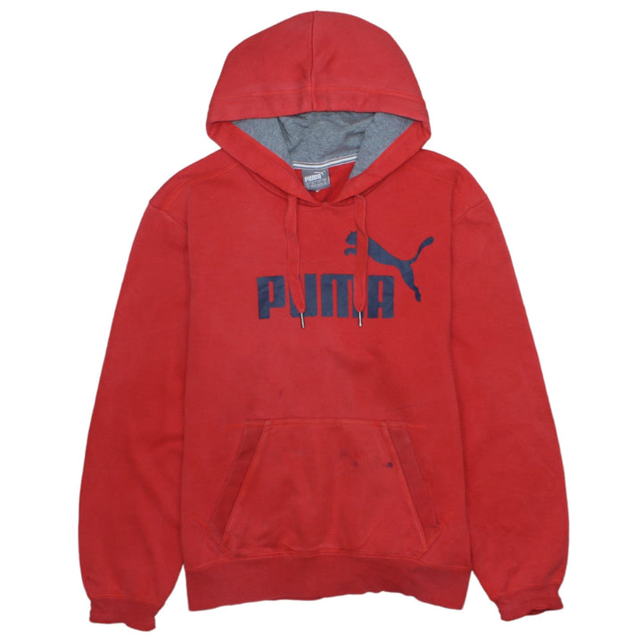 Puma Men's Red Pullover Hoodie M Logo Graphic Sportswear