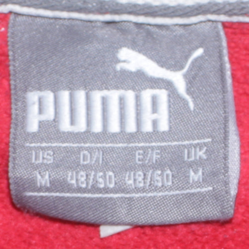 Puma Men's Red Pullover Hoodie M Logo Graphic Sportswear
