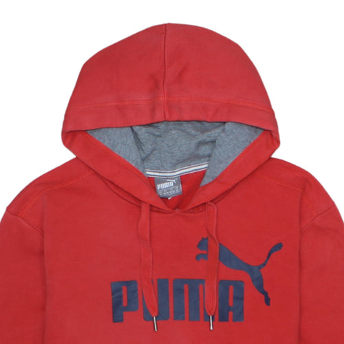 Puma Men's Red Pullover Hoodie M Logo Graphic Sportswear