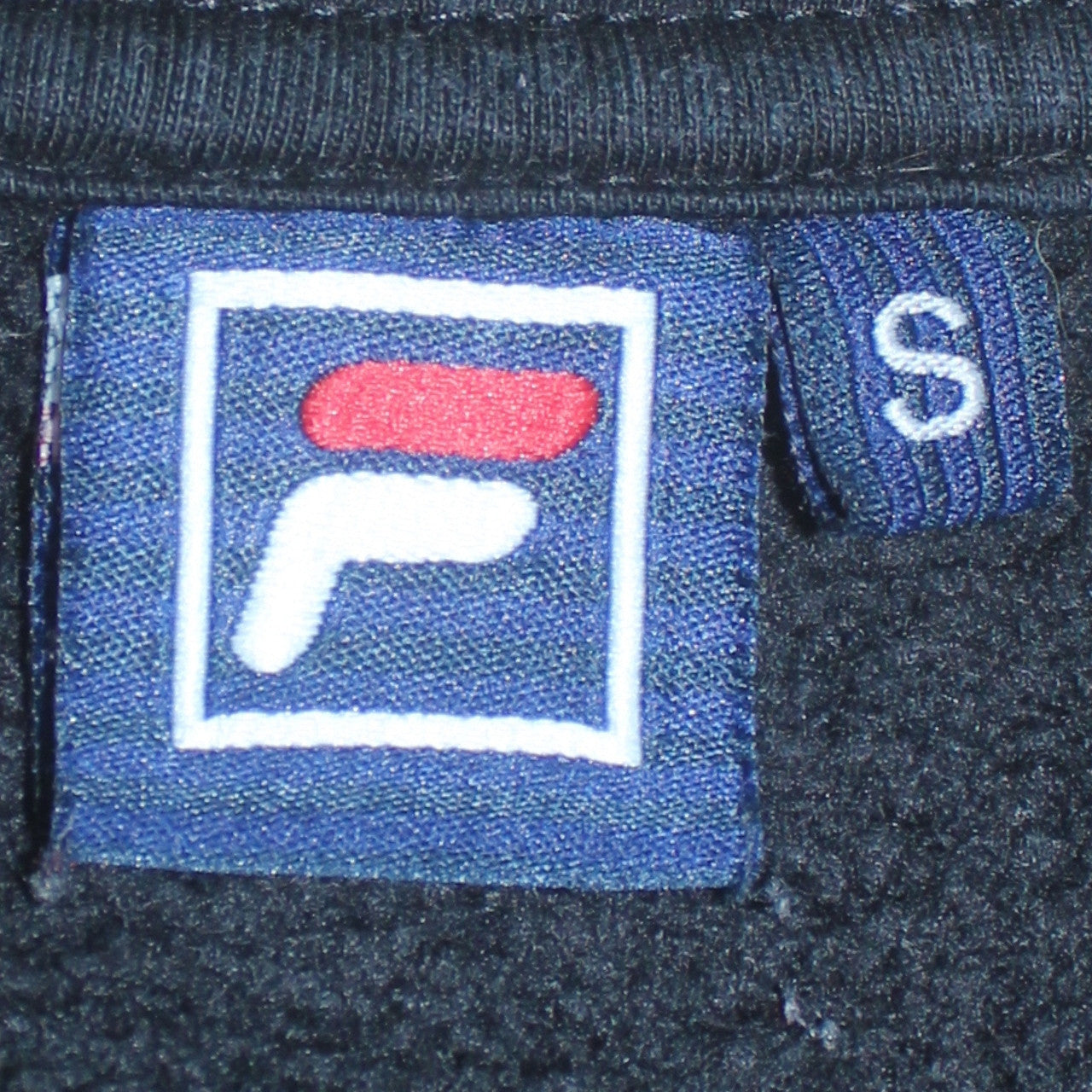 FILA Men's Black Small Pullover Sweatshirt Crew Neck Logo Embroidered
