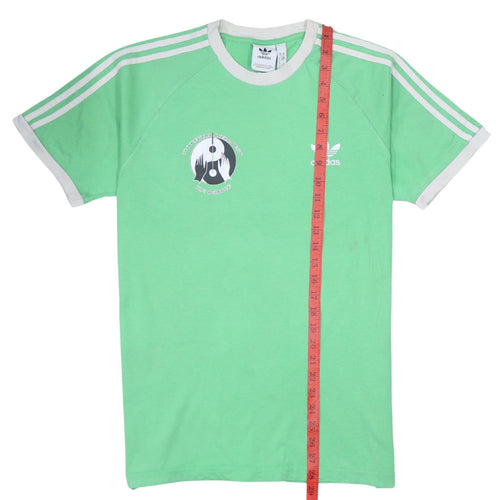 adidas Men's Green Retro Sports Short Sleeve Cotton T-Shirt Size M