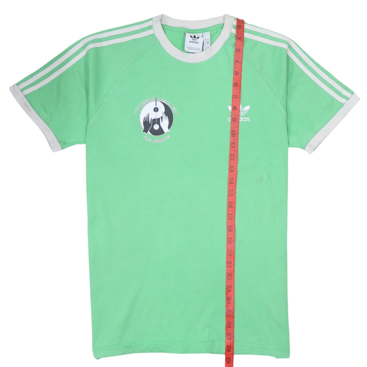 adidas Men's Green Retro Sports Short Sleeve Cotton T-Shirt Size M