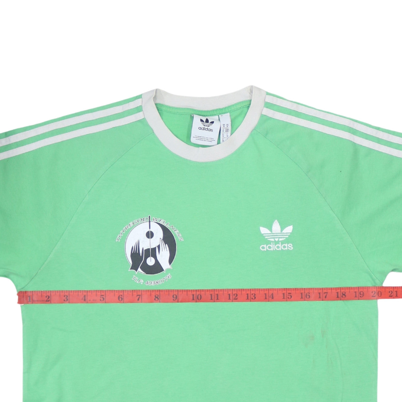 adidas Men's Green Retro Sports Short Sleeve Cotton T-Shirt Size M