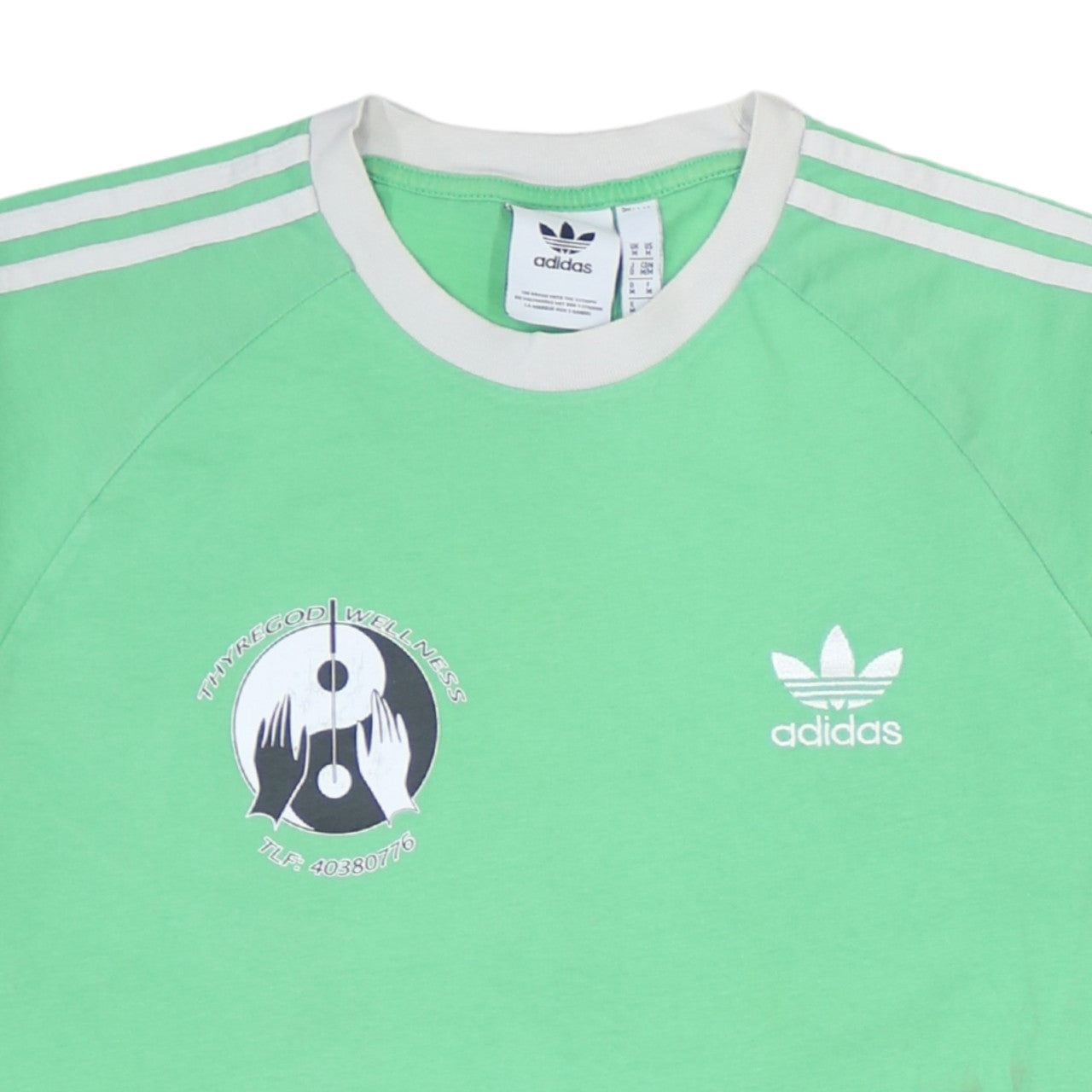 adidas Men's Green Retro Sports Short Sleeve Cotton T-Shirt Size M