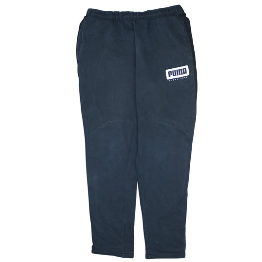 Puma Mens Black Fleece Jogger Sweatpants Size M Elastic Waist Tapered