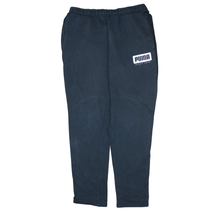 Puma Mens Black Fleece Jogger Sweatpants Size M Elastic Waist Tapered