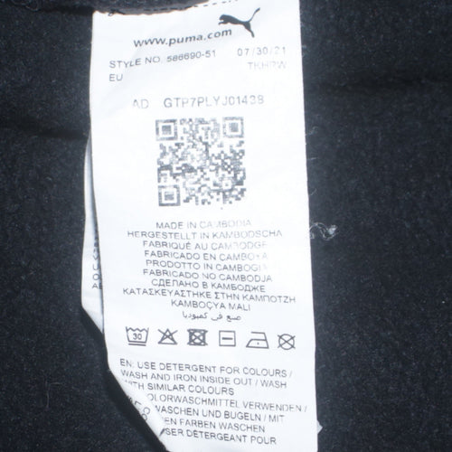 Puma Men's Black Pullover Hoodie 2XL Fleece Logo Sweatshirt