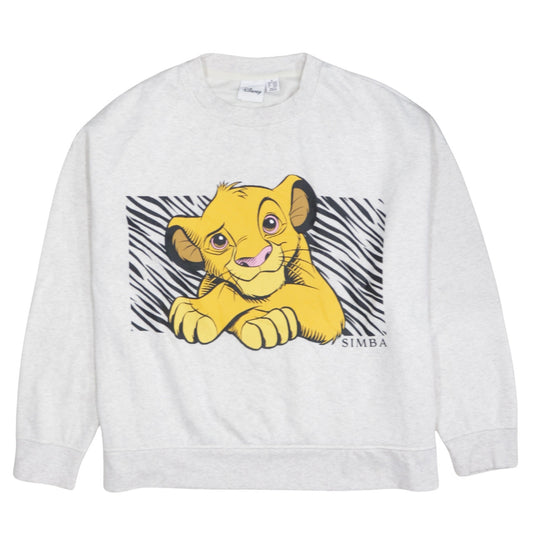 Disney Women’s Grey Simba Sweatshirt XL Lion King Graphic Pullover