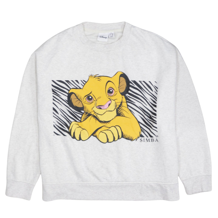 Disney Women’s Grey Simba Sweatshirt XL Lion King Graphic Pullover