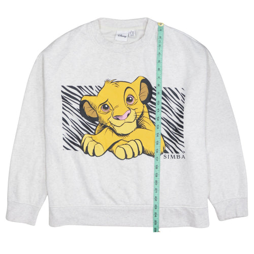 Disney Women’s Grey Simba Sweatshirt XL Lion King Graphic Pullover