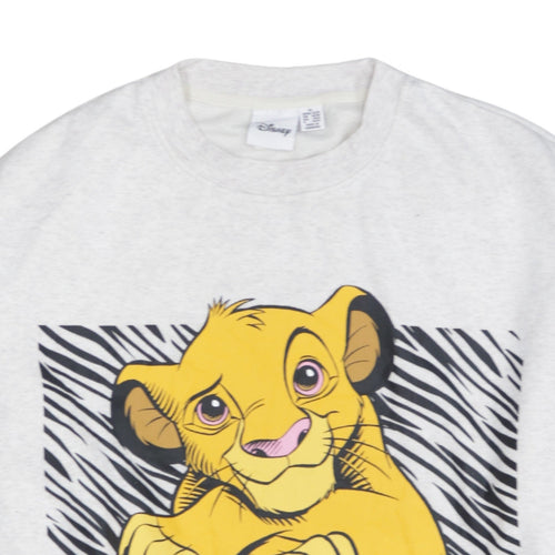 Disney Women’s Grey Simba Sweatshirt XL Lion King Graphic Pullover
