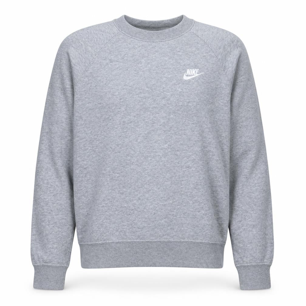 Front view of Nike Men's Grey Crew Neck Logo Sweatshirt M Regular Fit