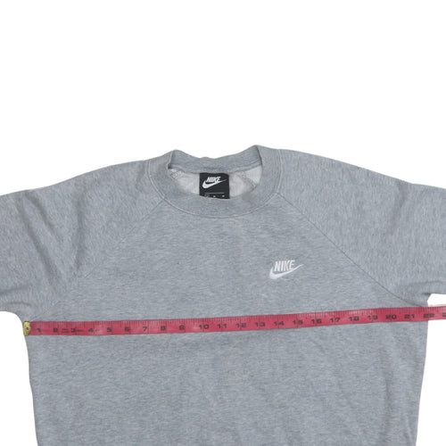 Nike Men's Grey Crew Neck Logo Sweatshirt M Regular Fit