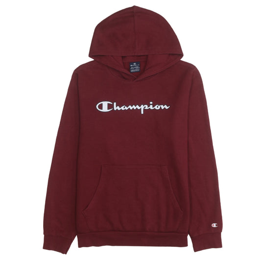 Champion Men's Red 2XL Pullover Hoodie with Logo Print