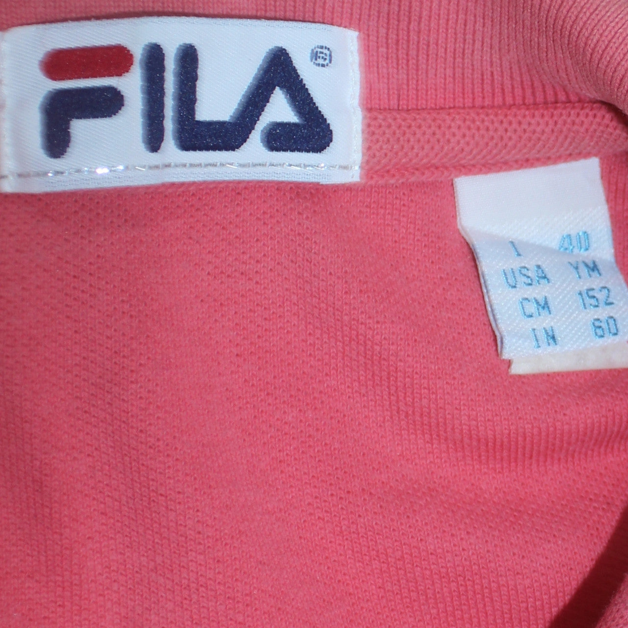 Fila Pink Cotton Short Sleeve Polo Shirt Teens Size 152