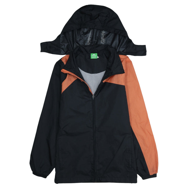 Erima Boys Black and Orange Hooded Windbreaker Jacket 13-14 Years