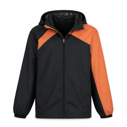 Erima Boys Black and Orange Hooded Windbreaker Jacket 13-14 Years
