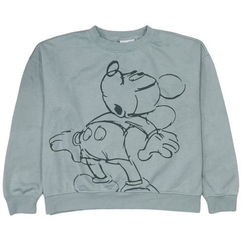 Disney Women’s Grey Mickey Mouse Pullover Sweatshirt Size S 10/12