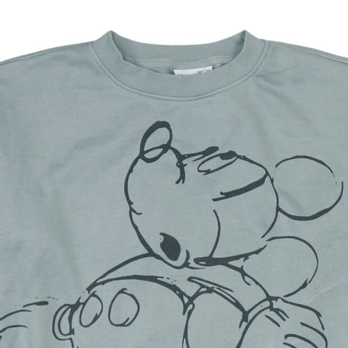 Disney Women’s Grey Mickey Mouse Pullover Sweatshirt Size S 10/12
