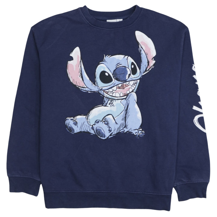 Disney Primark Women Navy Blue Stitch Sweatshirt Size S 10/12