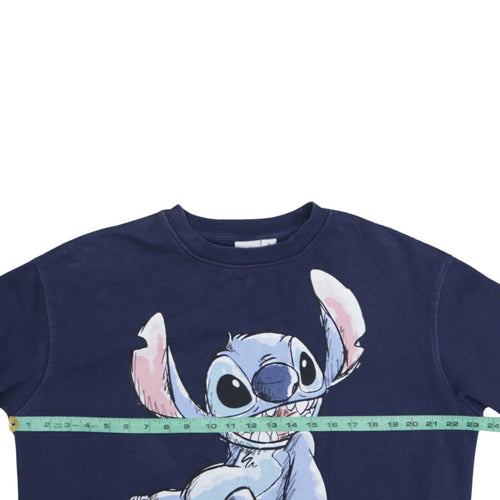 Disney Primark Women Navy Blue Stitch Sweatshirt Size S 10/12