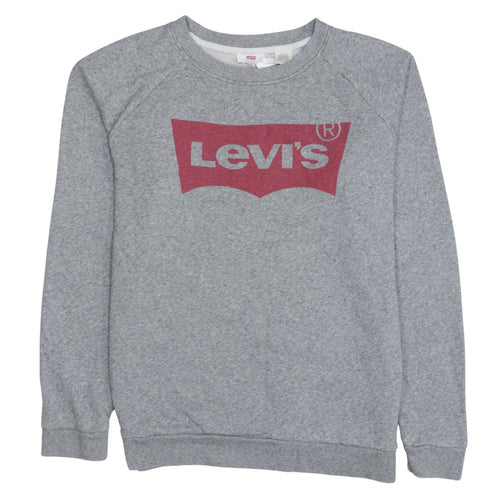 Levi's Men's Grey XS Crew Neck Logo Pullover Sweatshirt