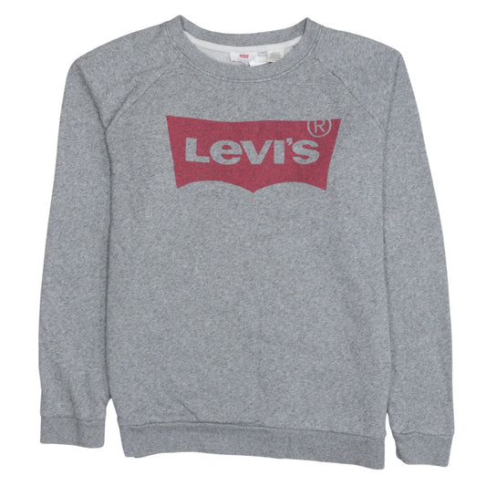 Levi's Men's Grey XS Crew Neck Logo Pullover Sweatshirt