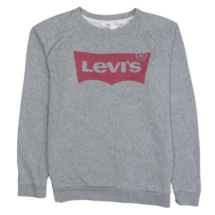 Levi's Men's Grey XS Crew Neck Logo Pullover Sweatshirt